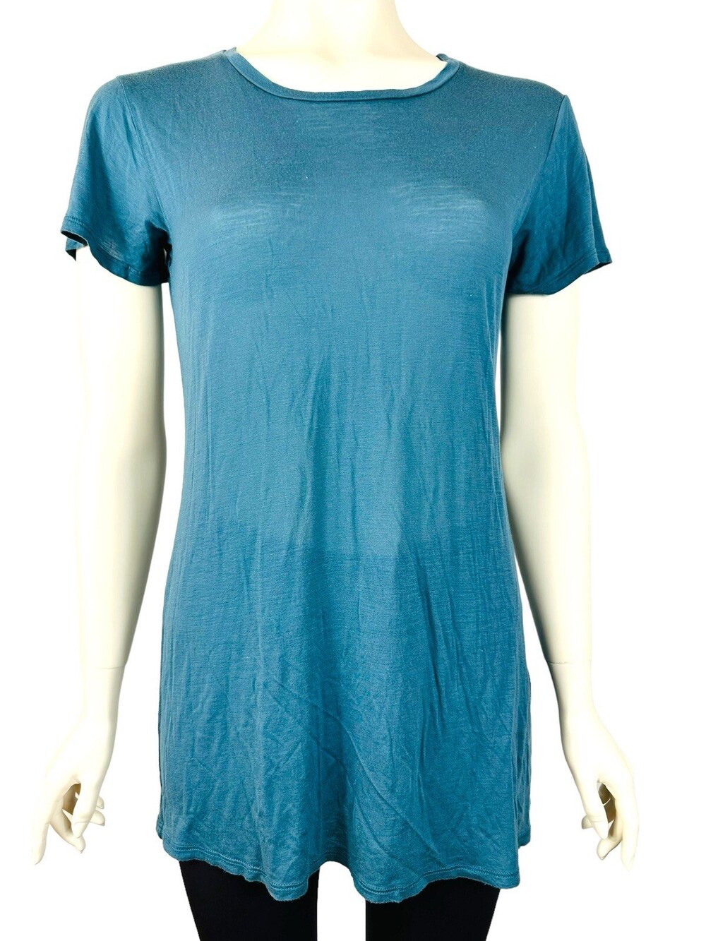 Reformation Round Neck T Shirt Women's XS Casual Top Teal Blue 100% Microtencel